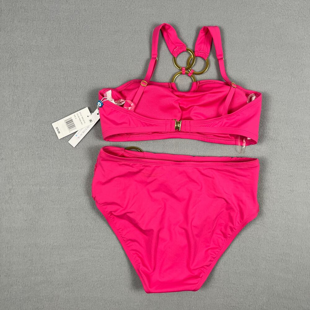 New Bleu Rod Beattie Ring Master Bikini Set Aura Hot Pink High Waist Women's 8 - Picture 6 of 8